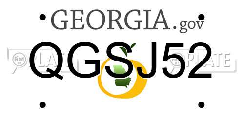 QGSJ52 Georgia License Plate