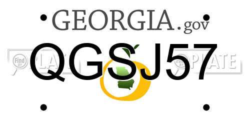QGSJ57 Georgia License Plate