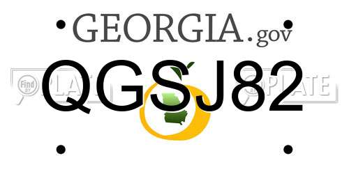 QGSJ82 Georgia License Plate