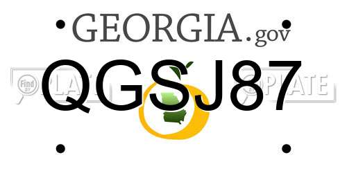 QGSJ87 Georgia License Plate