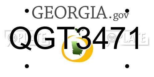 QGT3471 Georgia License Plate