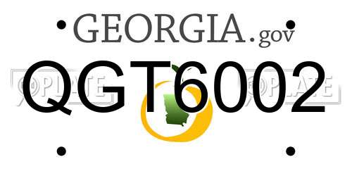 QGT6002 Georgia License Plate