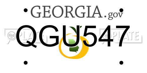 QGU547 Georgia License Plate