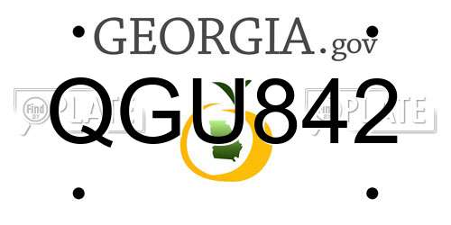 QGU842 Georgia License Plate
