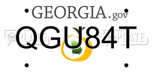 QGU84T Georgia License Plate