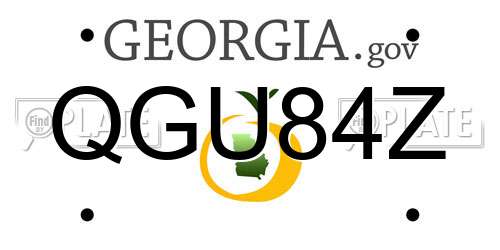 QGU84Z Georgia License Plate