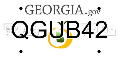 QGUB42 Georgia License Plate