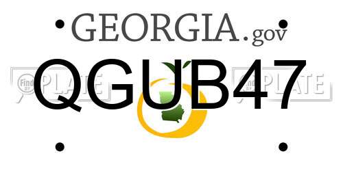 QGUB47 Georgia License Plate