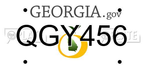 QGY456 Georgia License Plate