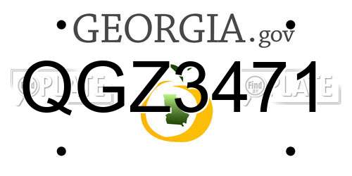 QGZ3471 Georgia License Plate
