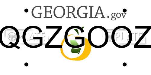 QGZGOOZ Georgia License Plate