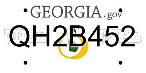 QH2B452 Georgia License Plate