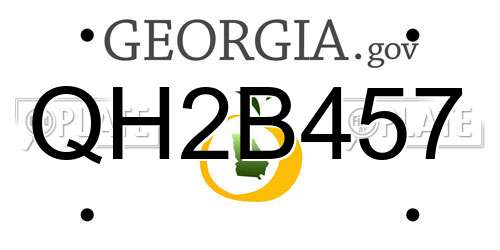 QH2B457 Georgia License Plate