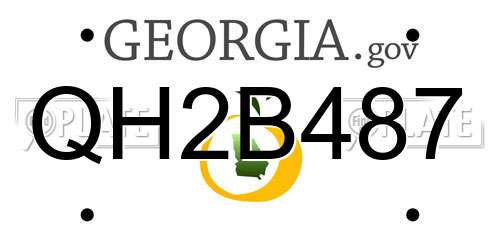QH2B487 Georgia License Plate
