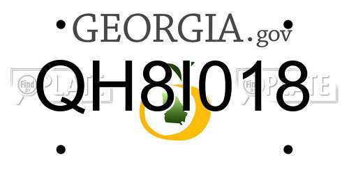 QH8I018 Georgia License Plate