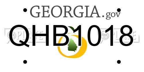 QHB1018 Georgia License Plate