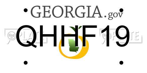 QHHF19 Georgia License Plate