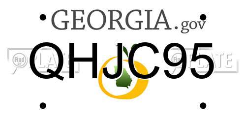 QHJC95 Georgia License Plate
