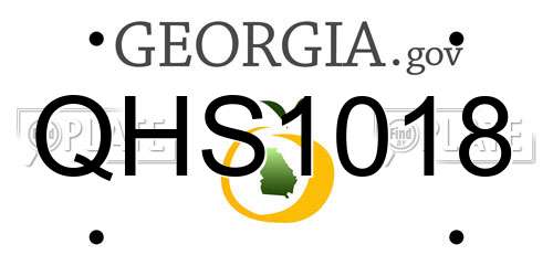 QHS1018 Georgia License Plate