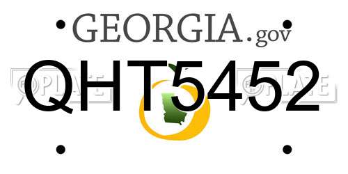 QHT5452 Georgia License Plate