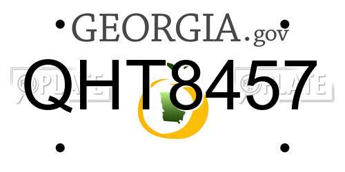 QHT8457 Georgia License Plate