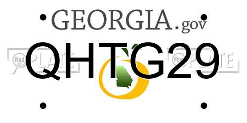 QHTG29 Georgia License Plate