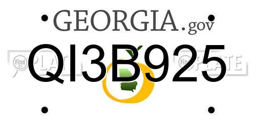 QI3B925 Georgia License Plate