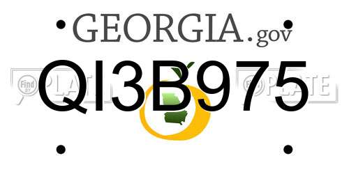 QI3B975 Georgia License Plate