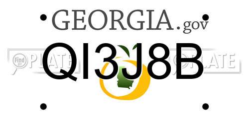 QI3J8B Georgia License Plate