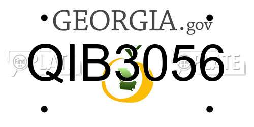 QIB3056 Georgia License Plate