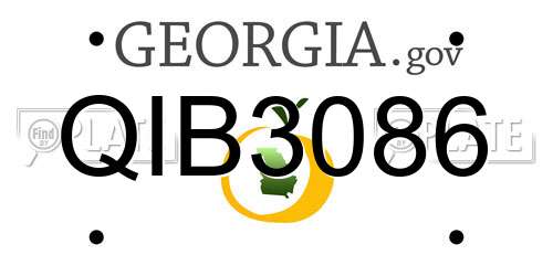 QIB3086 Georgia License Plate