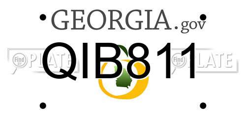 QIB811 Georgia License Plate