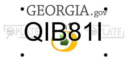QIB81I Georgia License Plate