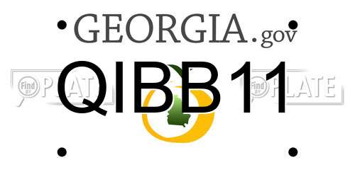 QIBB11 Georgia License Plate