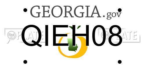 QIEH08 Georgia License Plate