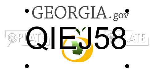 QIEJ58 Georgia License Plate