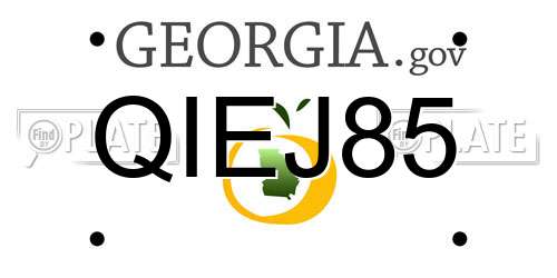 QIEJ85 Georgia License Plate