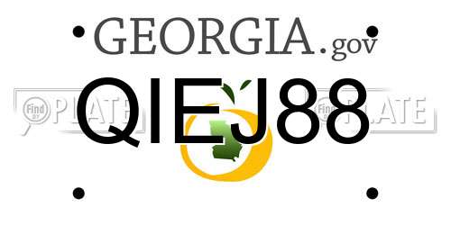 QIEJ88 Georgia License Plate