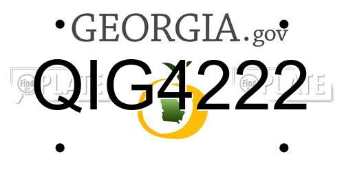 QIG4222 Georgia License Plate