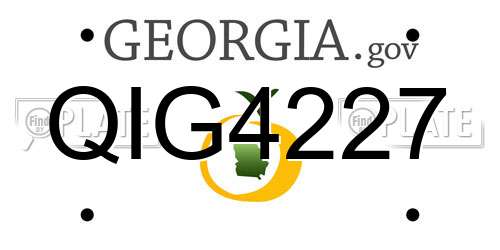 QIG4227 Georgia License Plate
