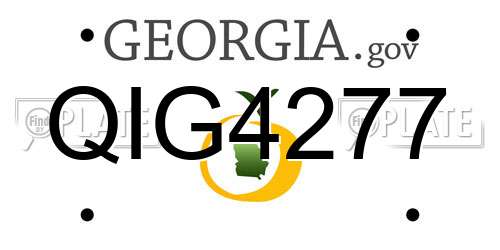 QIG4277 Georgia License Plate
