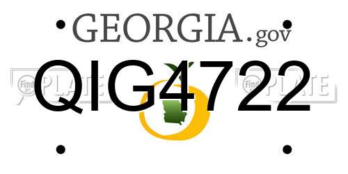 QIG4722 Georgia License Plate