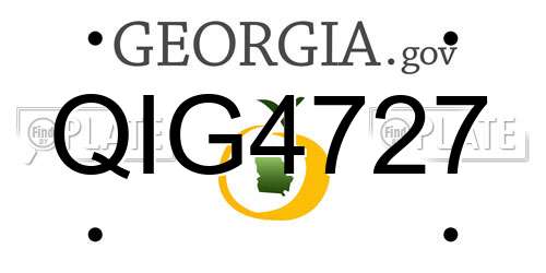 QIG4727 Georgia License Plate