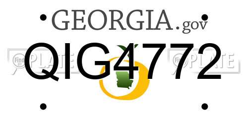 QIG4772 Georgia License Plate