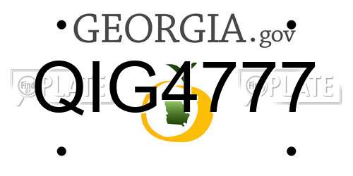 QIG4777 Georgia License Plate