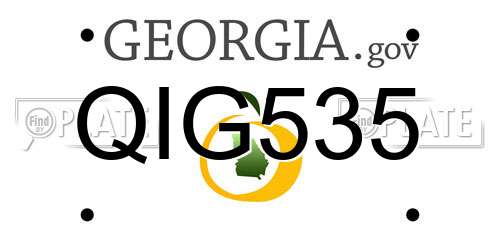 QIG535 Georgia License Plate