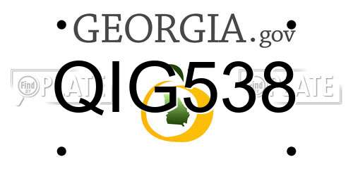 QIG538 Georgia License Plate