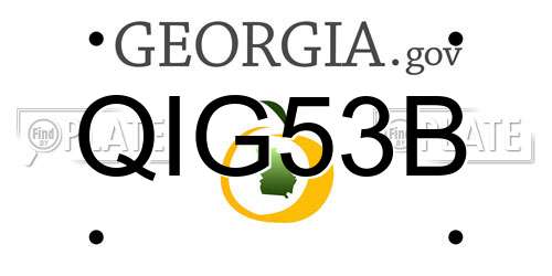 QIG53B Georgia License Plate