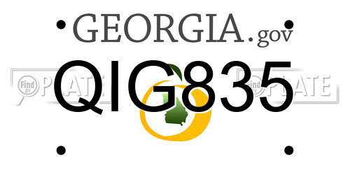 QIG835 Georgia License Plate