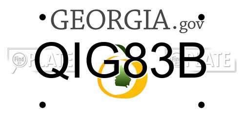 QIG83B Georgia License Plate
